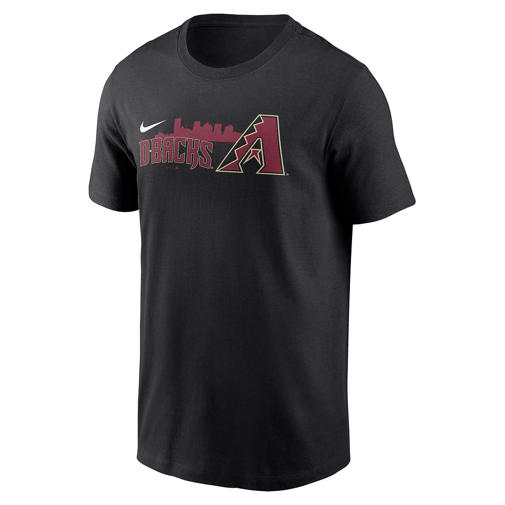 T-shirt Nike noir Arizona Diamondbacks Skyline de l'équipe locale pour homme