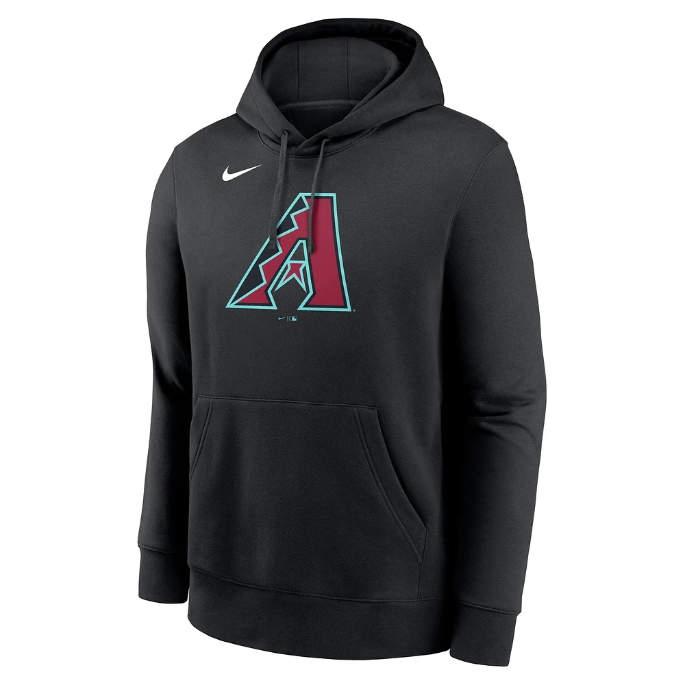 Men's Nike Black Arizona Diamondbacks Logo Club Fleece Pullover Hoodie