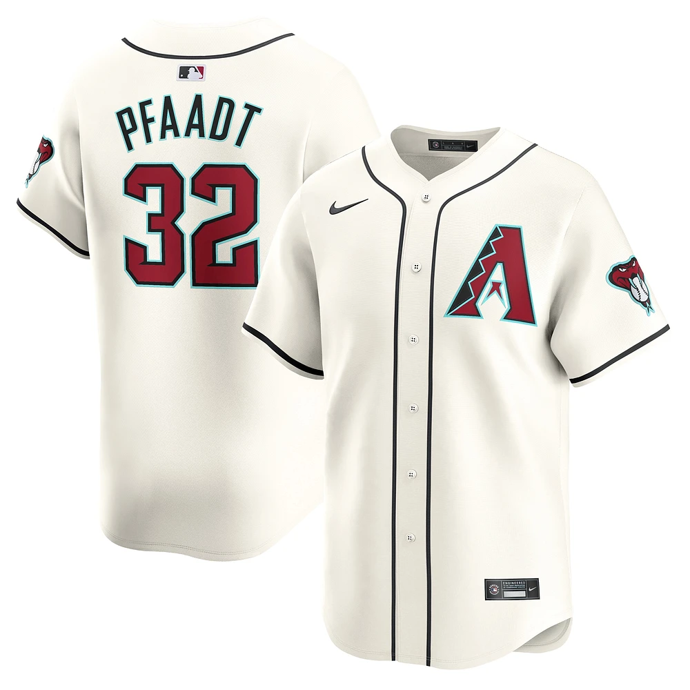 Maillot de joueur Nike Brandon Pfaadt pour hommes, blanc, Arizona Diamondbacks Home Limited Player