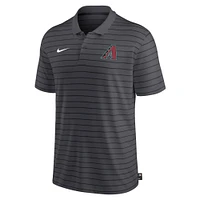 Polo de performance à rayures Victory la collection authentique Nike Charcoal Arizona Diamondbacks pour hommes