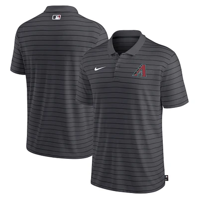 Polo de performance à rayures Victory la collection authentique Nike Charcoal Arizona Diamondbacks pour hommes