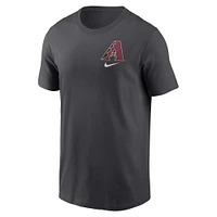 Men's Nike Charcoal Arizona Diamondbacks Logo Sketch Bar T-Shirt