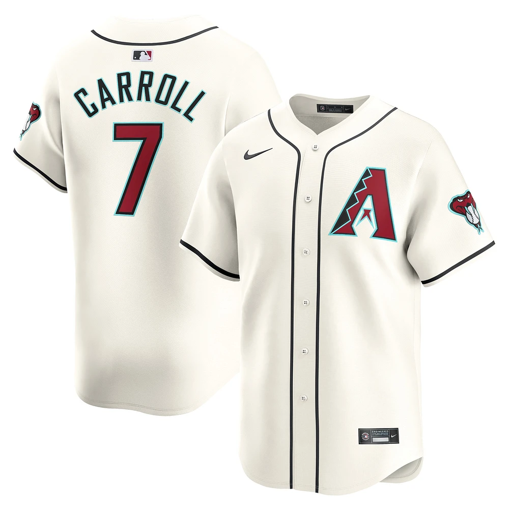 Maillot de joueur Nike Corbin Carroll pour hommes, blanc, Arizona Diamondbacks Home Limited Player