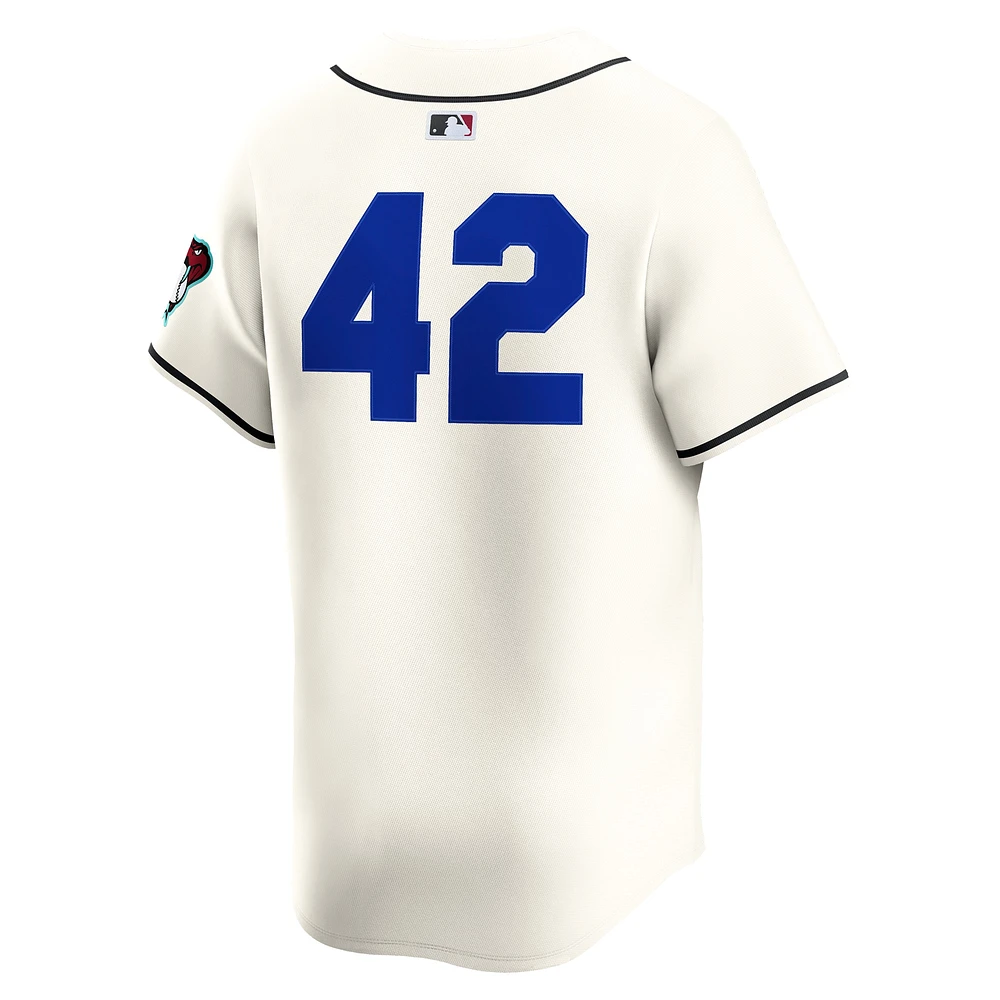 Men's Nike Cream Arizona Diamondbacks Home 2025 Jackie Robinson Day Limited Jersey