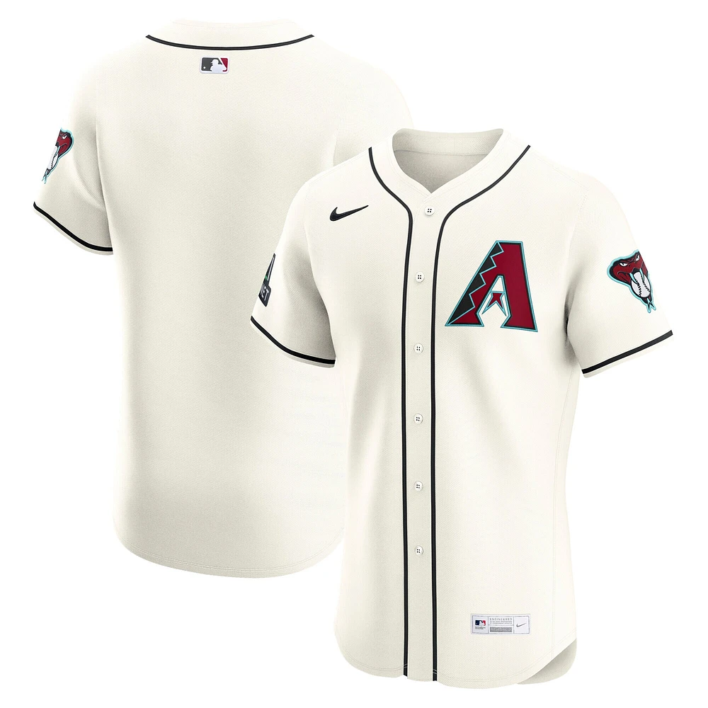 Maillot Nike crème domicile Elite des Diamondbacks de l'Arizona pour homme