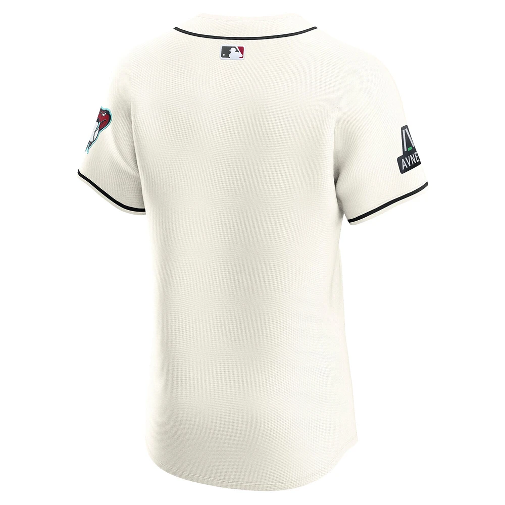 Maillot Nike crème domicile Elite des Diamondbacks de l'Arizona pour homme