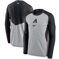 Men's Nike Gray/Black Arizona Diamondbacks Authentic Collection Game Performance Pullover Sweatshirt