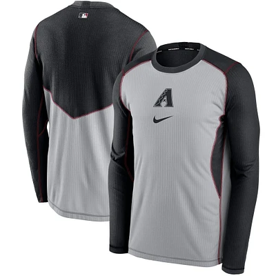 Men's Nike Gray/Black Arizona Diamondbacks Authentic Collection Game Performance Pullover Sweatshirt