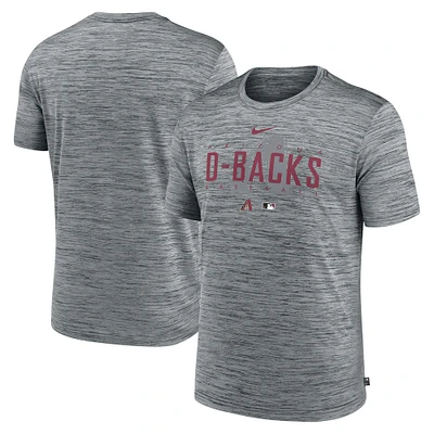 T-shirt d'entraînement Velocity Performance Nike Arizona Diamondbacks Authentic Collection, gris chiné pour homme