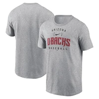 T-shirt Nike Heather Grey Arizona Diamondbacks Home Team Athletic Arch pour homme