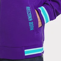 Veste aviateur Nike violette à fermeture éclair intégrale pour homme, collection authentique City Connect 2025 des Diamondbacks de l'Arizona