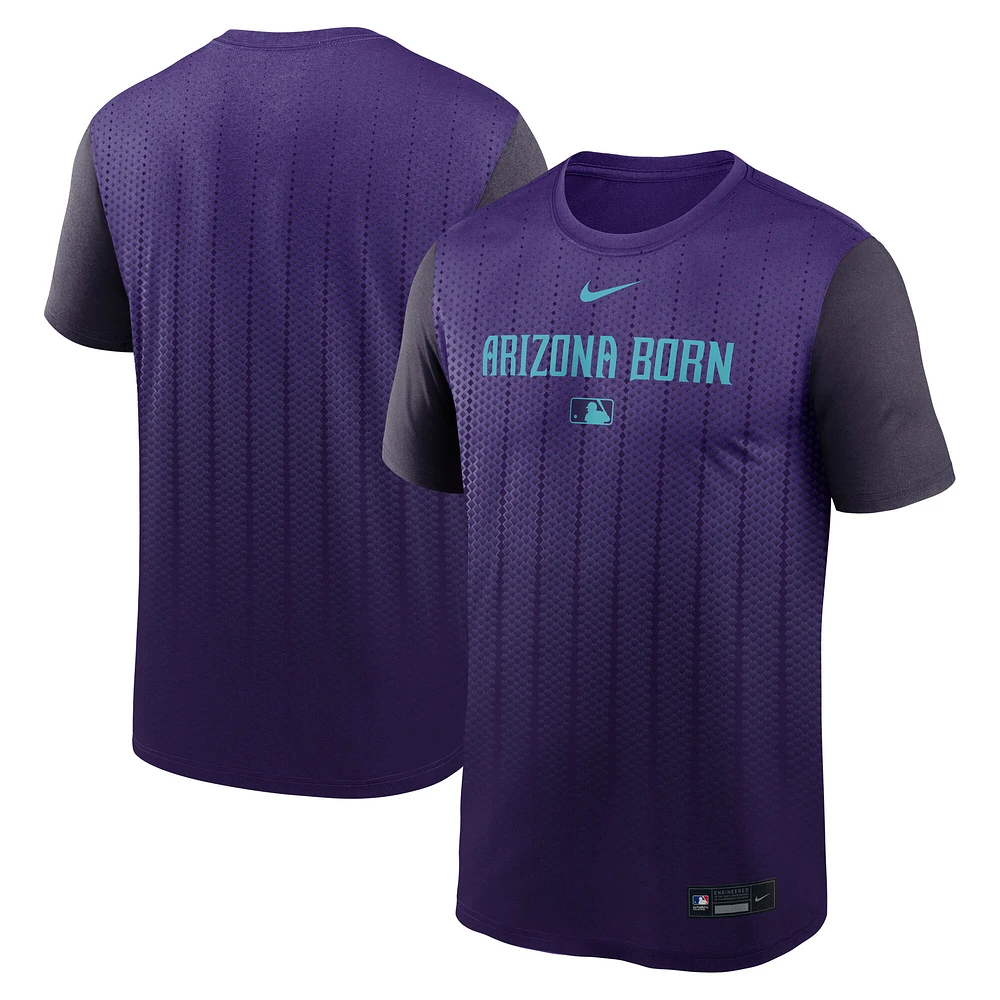 T-shirt Nike violet Arizona Diamondbacks 2025 City Connect Authentic Collection Velocity Performance pour homme