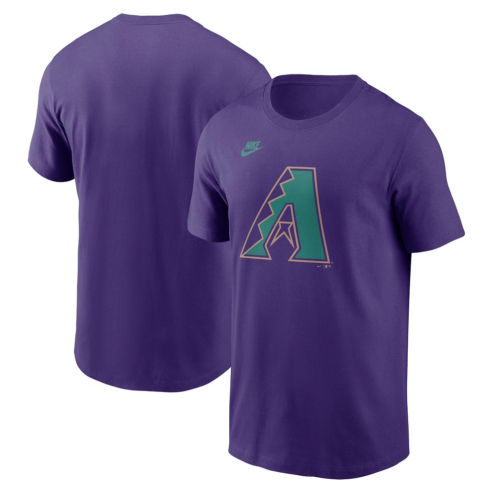 Men's Nike Purple Arizona Diamondbacks Cooperstown Collection Team Logo T-Shirt