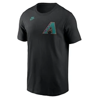 T-shirt avec nom et numéro Nike Randy Johnson pour hommes, noir, Arizona Diamondbacks Fuse