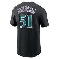 T-shirt avec nom et numéro Nike Randy Johnson pour hommes, noir, Arizona Diamondbacks Fuse