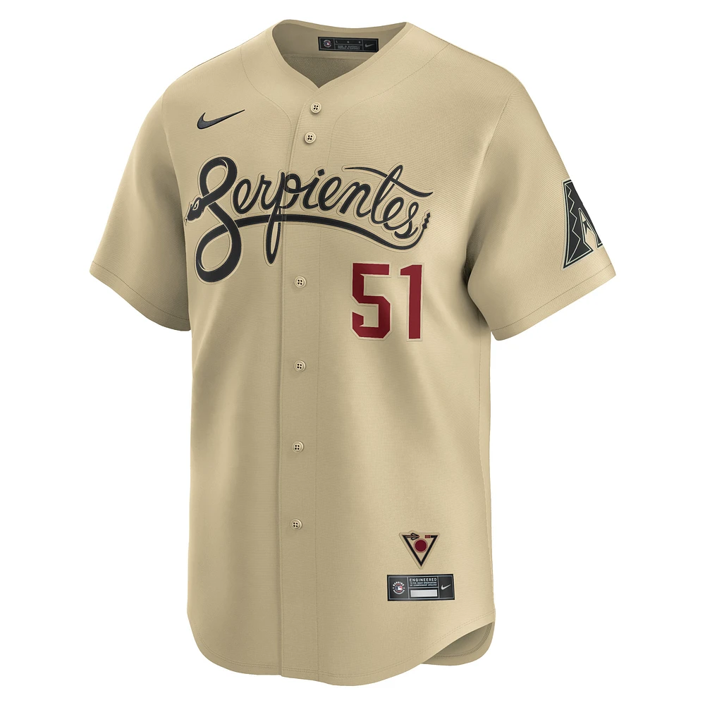 Maillot de joueur retraité Nike Randy Johnson Sand des Diamondbacks l'Arizona City Connect pour homme