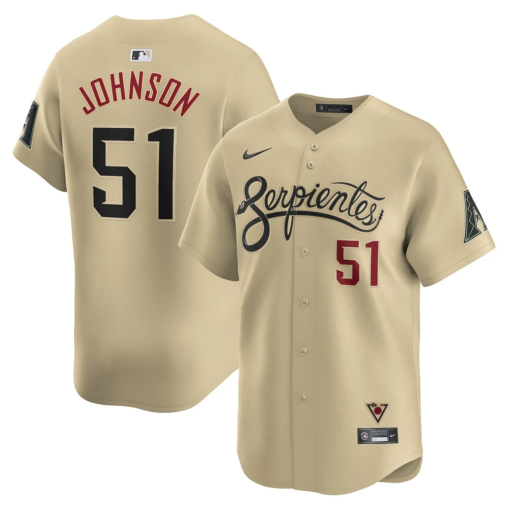 Maillot de joueur retraité Nike Randy Johnson Sand des Diamondbacks l'Arizona City Connect pour homme