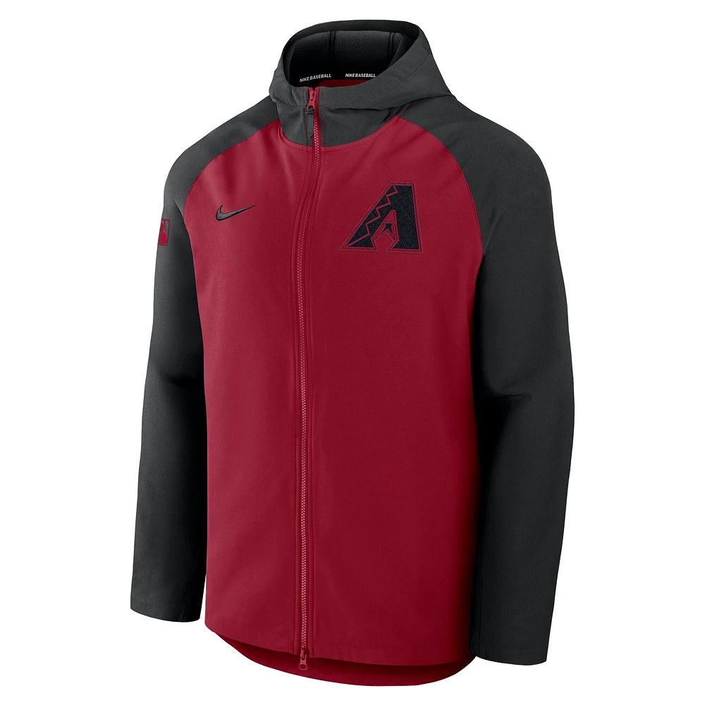 Men's Nike Red/Black Arizona Diamondbacks Authentic Collection Raglan Performance Full-Zip Jacket