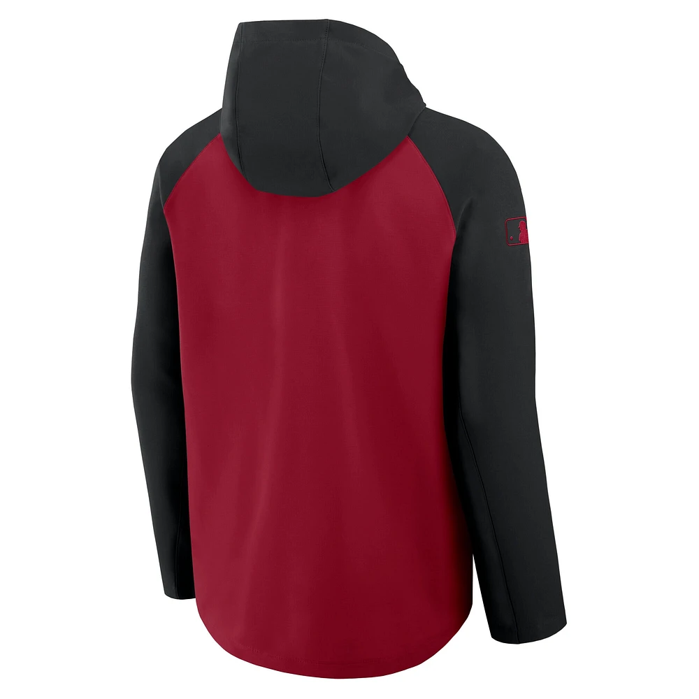 Men's Nike Red/Black Arizona Diamondbacks Authentic Collection Raglan Performance Full-Zip Jacket