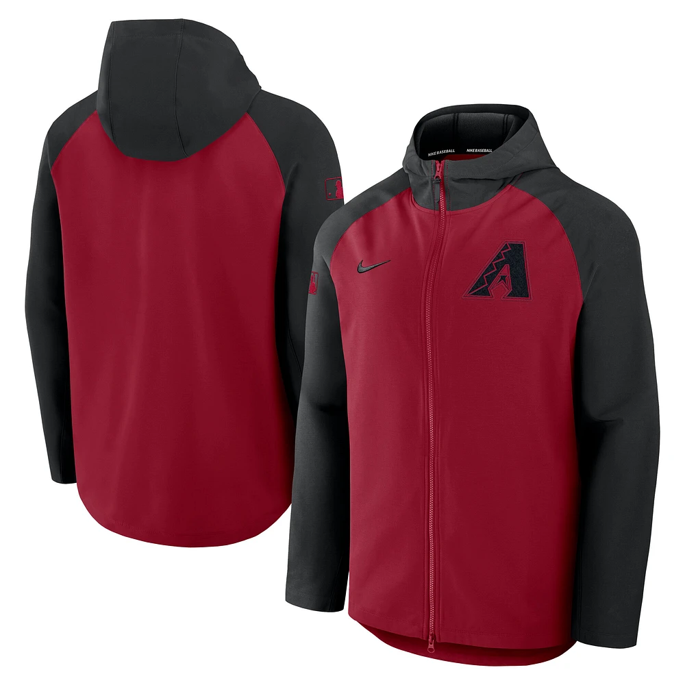 Men's Nike Red/Black Arizona Diamondbacks Authentic Collection Raglan Performance Full-Zip Jacket