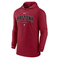 Sweat à capuche Nike rouge Arizona Diamondbacks Authentic Collection Early Work Tri-Blend Performance pour homme