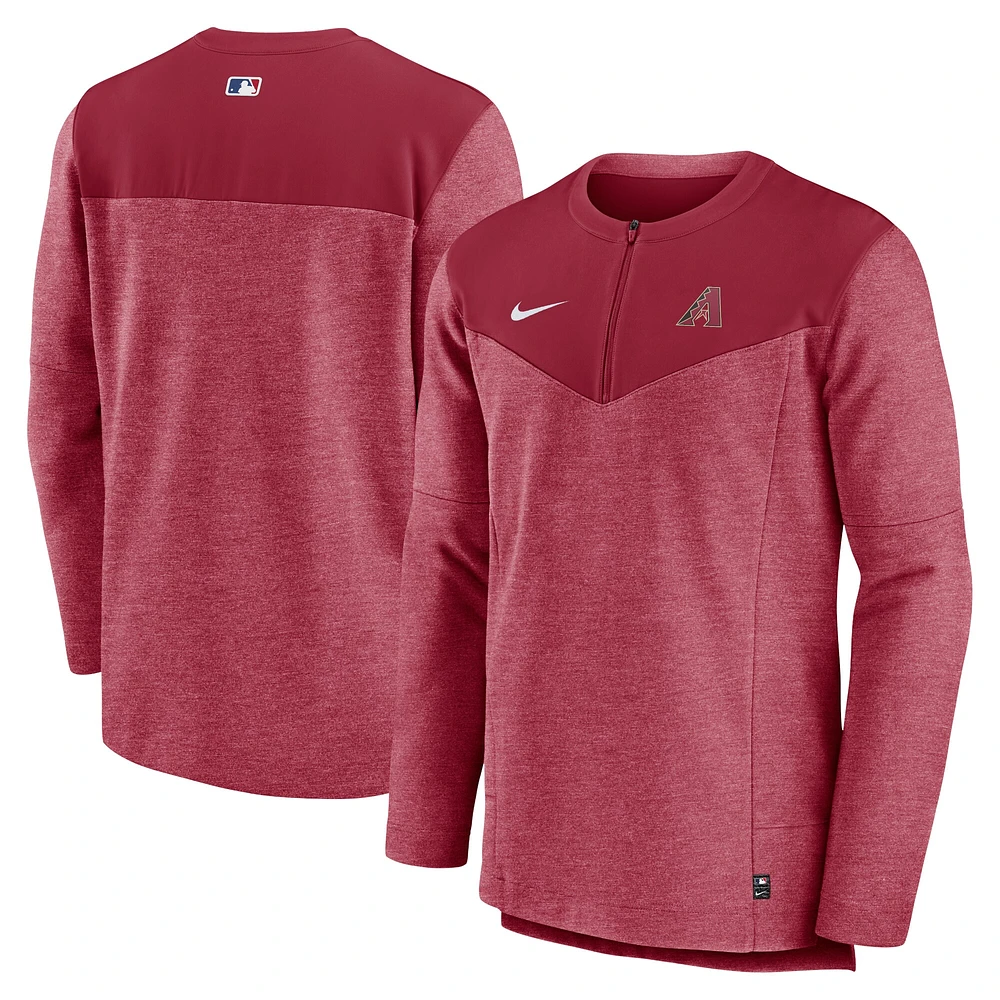 Haut à demi-glissière Nike Arizona Diamondbacks Authentic Collection Game Time Performance pour homme rouge