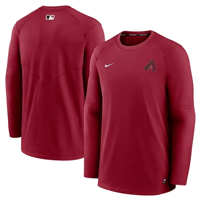 Men's Nike Red Arizona Diamondbacks Authentic Collection Logo Performance Long Sleeve T-Shirt