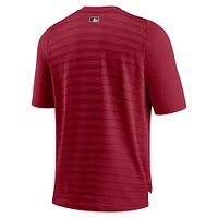 T-shirt à col en V Nike pour homme, collection authentique des Diamondbacks de l'Arizona, rouge