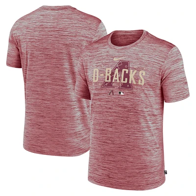 T-shirt d'entraînement Velocity Performance Nike Arizona Diamondbacks Authentic Collection rouge pour homme