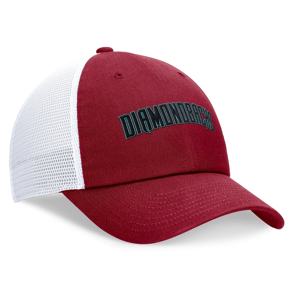 Men's Nike Red Arizona Diamondbacks Wordmark Adjustable Trucker Hat