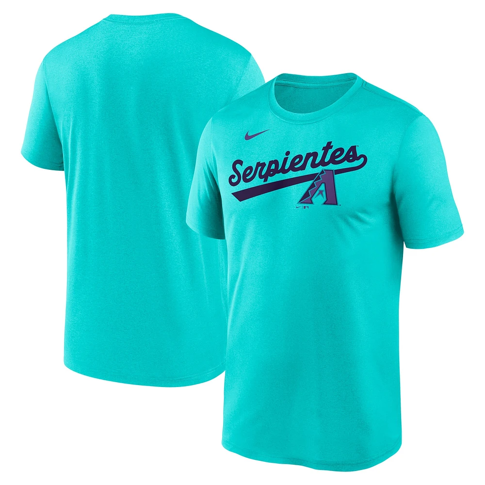 Men's Nike  Teal Arizona Diamondbacks 2025 City Connect Script Legend Performance T-Shirt