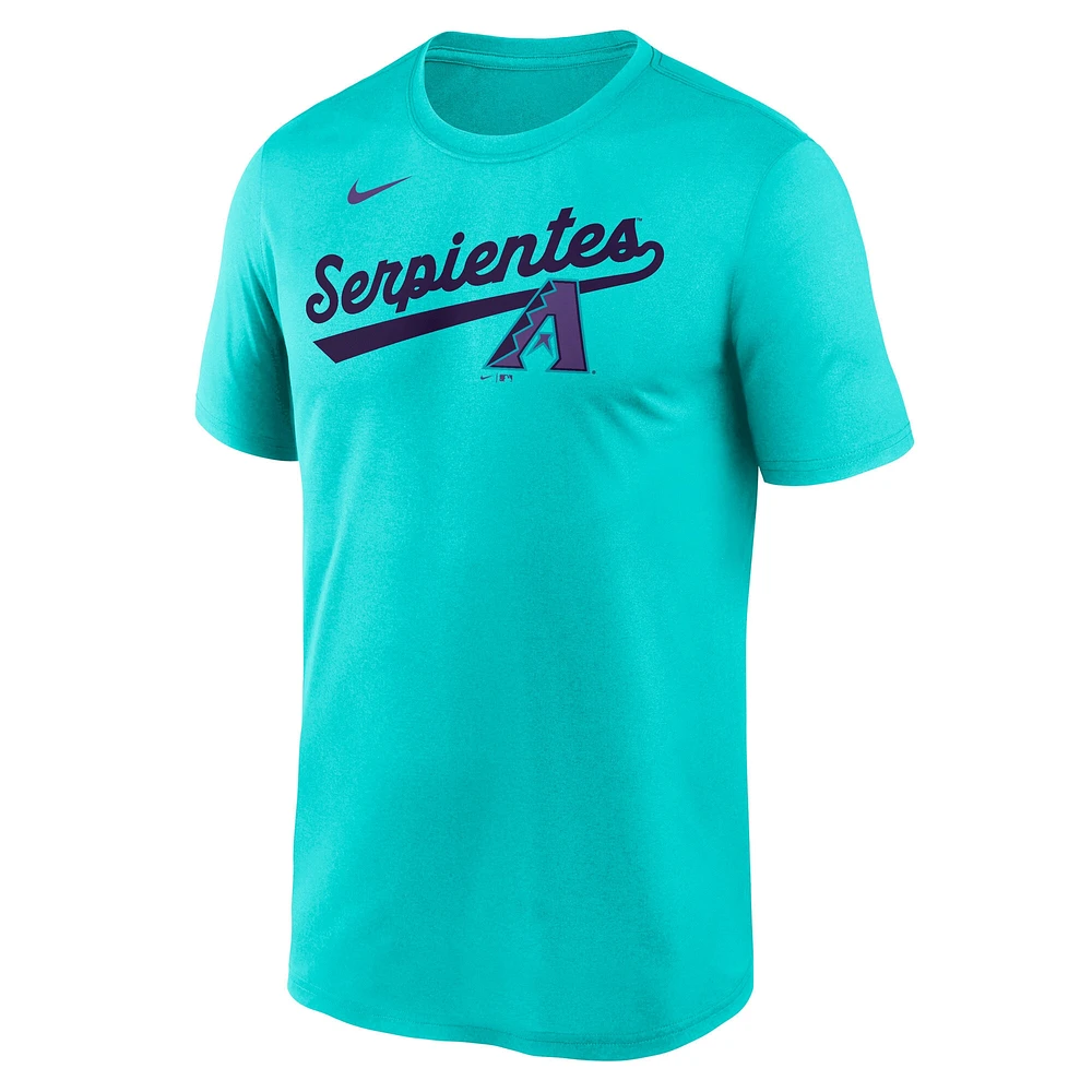 Men's Nike  Teal Arizona Diamondbacks 2025 City Connect Script Legend Performance T-Shirt