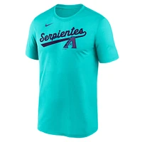 Men's Nike  Teal Arizona Diamondbacks 2025 City Connect Script Legend Performance T-Shirt