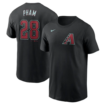 T-shirt avec nom et numéro Nike Tommy Pham pour homme, noir, Arizona Diamondbacks 2024 Fuse