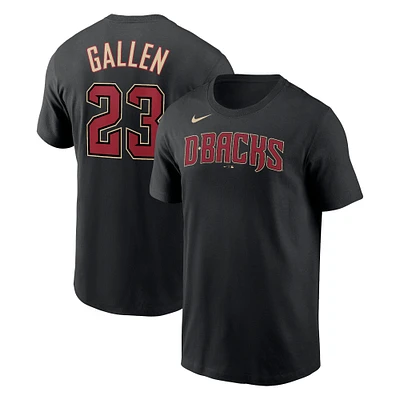 T-shirt Nike Zac Gallen pour homme, noir, Arizona Diamondbacks, nom et numéro du joueur