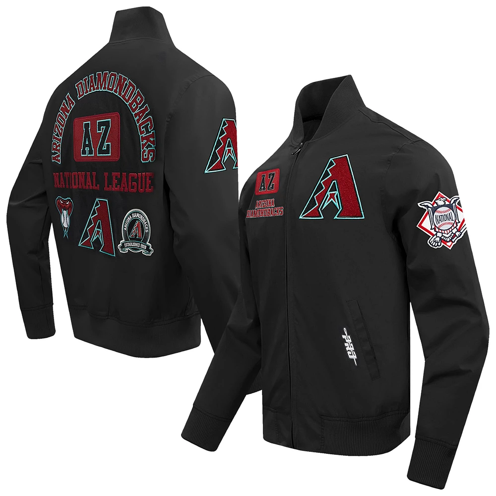 Veste entièrement zippée en sergé Pro Standard pour hommes, noir, Arizona Diamondbacks Area Code