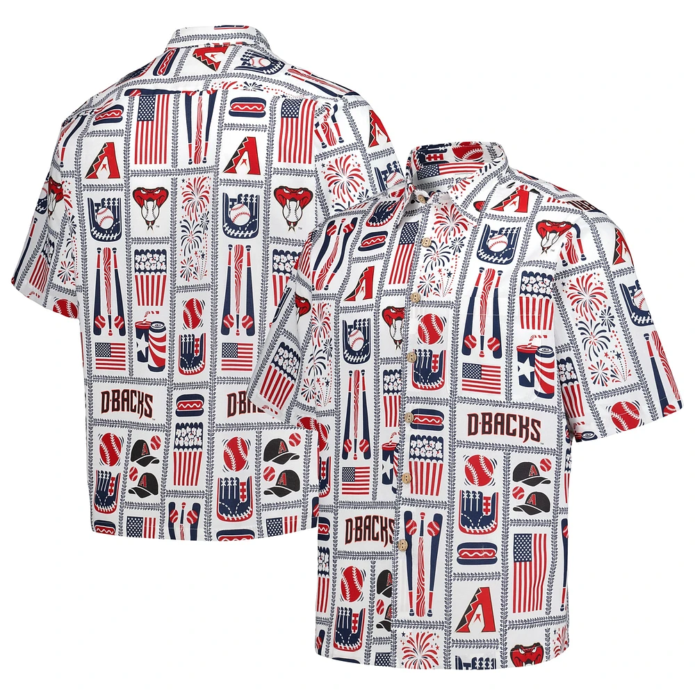 Chemise boutonnée Americana des Diamondbacks de l'Arizona Reyn Spooner pour homme, blanche