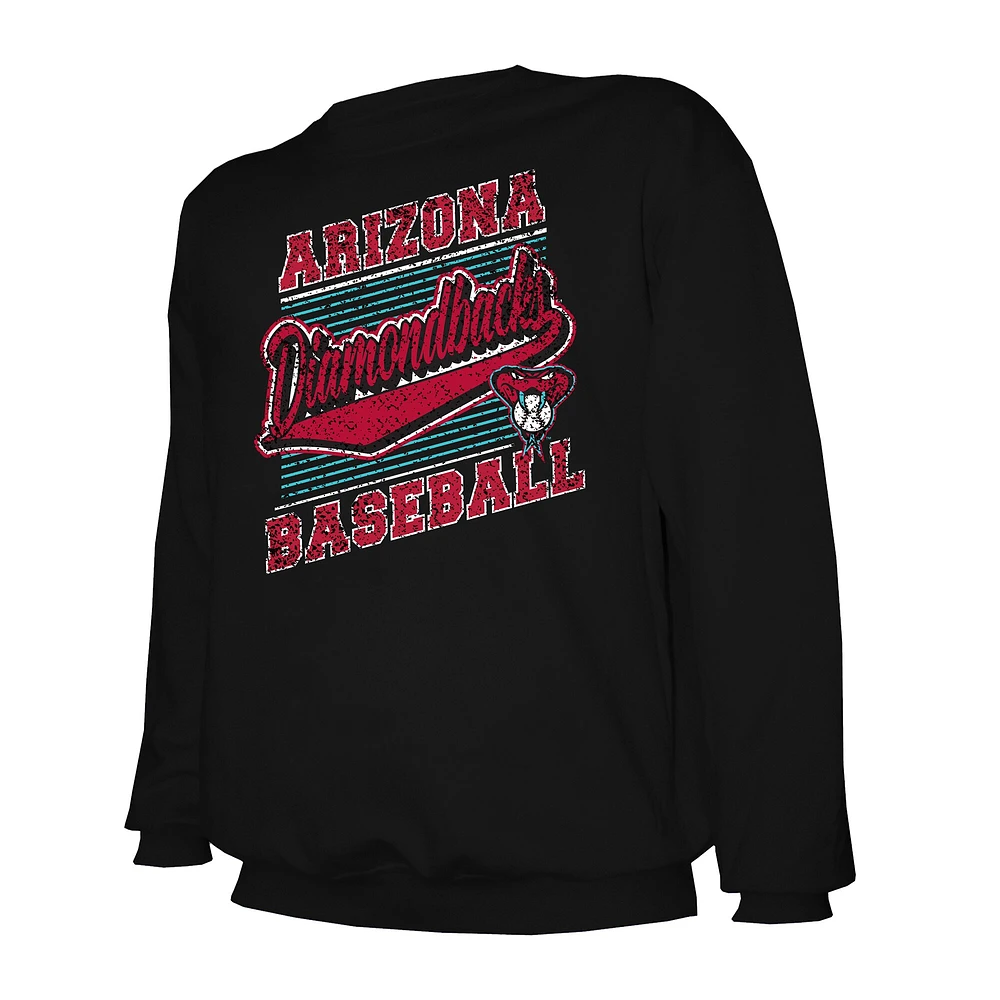 Men's Stitches Black Arizona Diamondbacks Lightweight Crew Sweatshirt