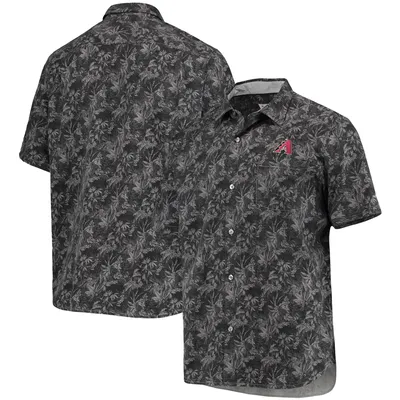 Chemise boutonnée Tommy Bahama Black Arizona Diamondbacks Jungle Shade Silk Camp pour homme