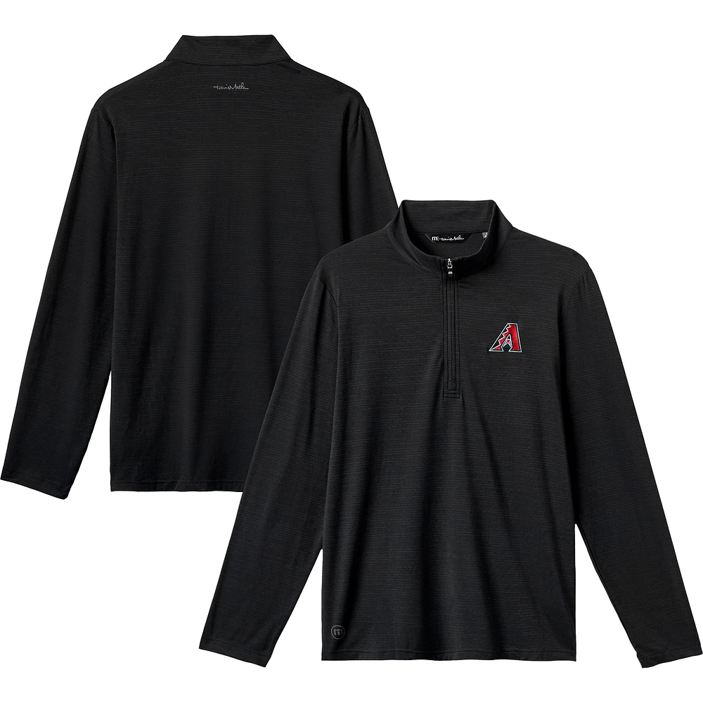 Men's TravisMathew Black Arizona Diamondbacks The Heater Quarter-Zip Pullover Top