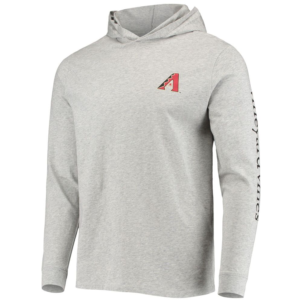 Men's Vineyard Vines Heathered Gray Arizona Diamondbacks Logo Hoodie Long Sleeve T-Shirt