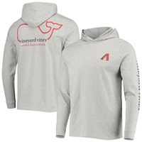 Men's Vineyard Vines Heathered Gray Arizona Diamondbacks Logo Hoodie Long Sleeve T-Shirt