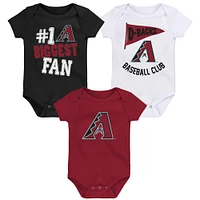 Newborn & Infant Arizona Diamondbacks 3-Pack Fan Pennant Bodysuit Set