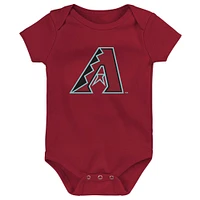 Newborn & Infant Arizona Diamondbacks 3-Pack Fan Pennant Bodysuit Set