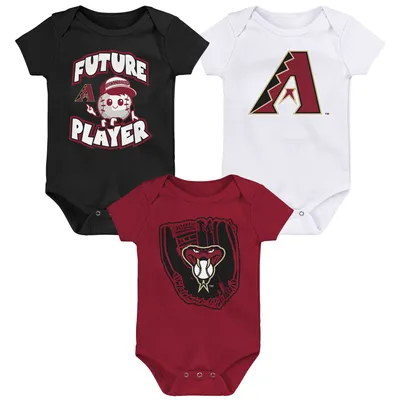 Arizona Diamondbacks Newborn & Infant Minor League Player Three-Pack Bodysuit Set - Black/Red/White