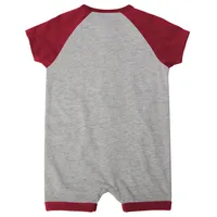 Newborn & Infant Heather Gray Arizona Diamondbacks Extra Base Hit Raglan Full-Snap Romper