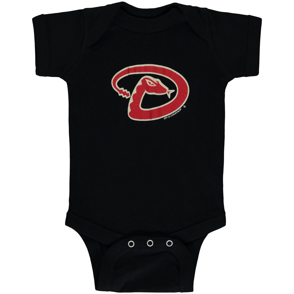 Newborn & Infant Soft as a Grape Black/Gray Arizona Diamondbacks 2-Piece Body Suit