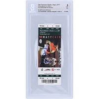 Paul Goldschmidt Arizona Diamondbacks Autographed Beckett Fanatics Witnessed Authenticated Auto 10 Ticket from August 2, 2011 - 1st Career Home Run