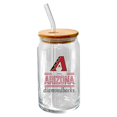 The Memory Company Arizona Diamondbacks 16oz. Verre à bière Classic Crew avec couvercle en bambou