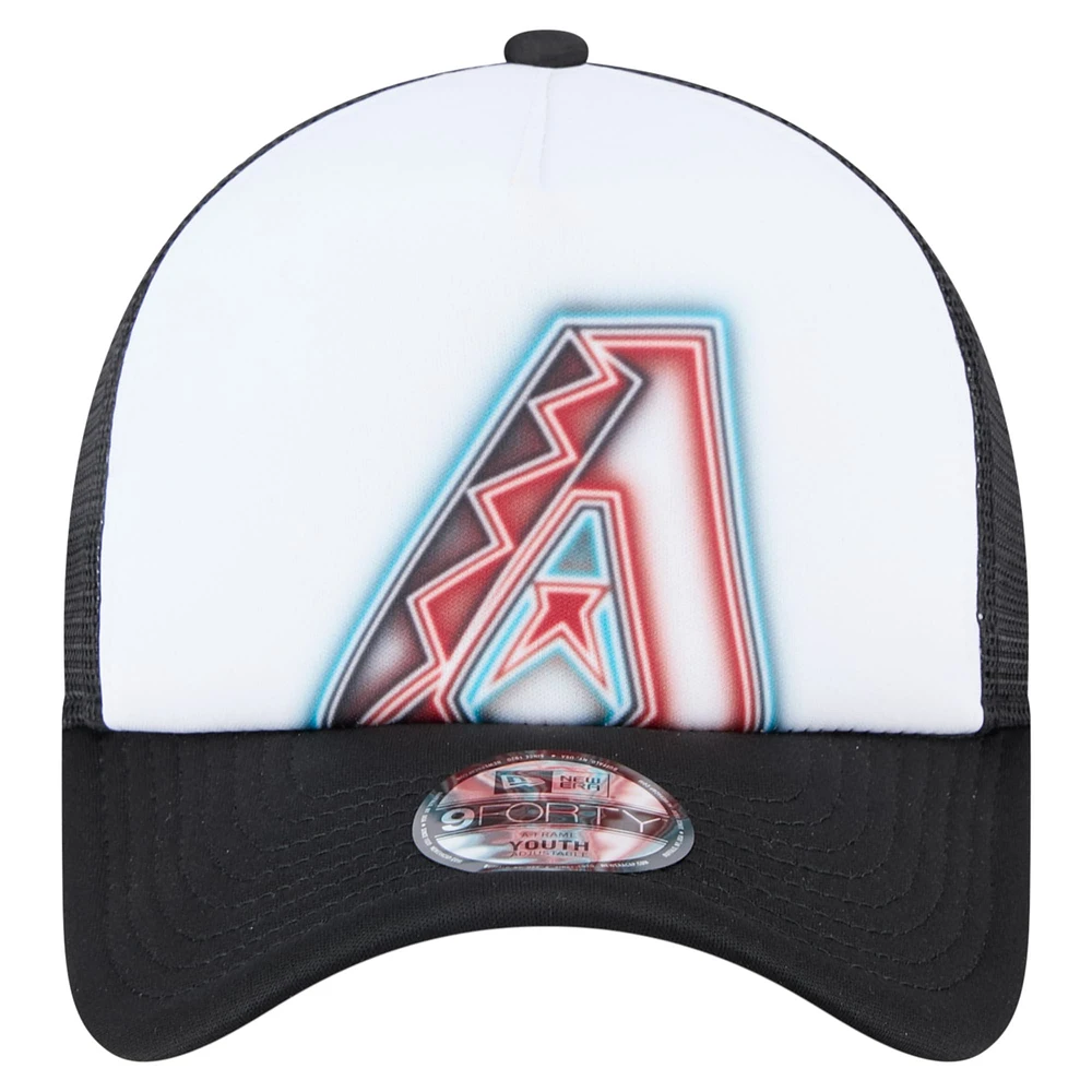 Toddler New Era  White/Black Arizona Diamondbacks Painted A-Frame 9FORTY Trucker Adjustable Hat